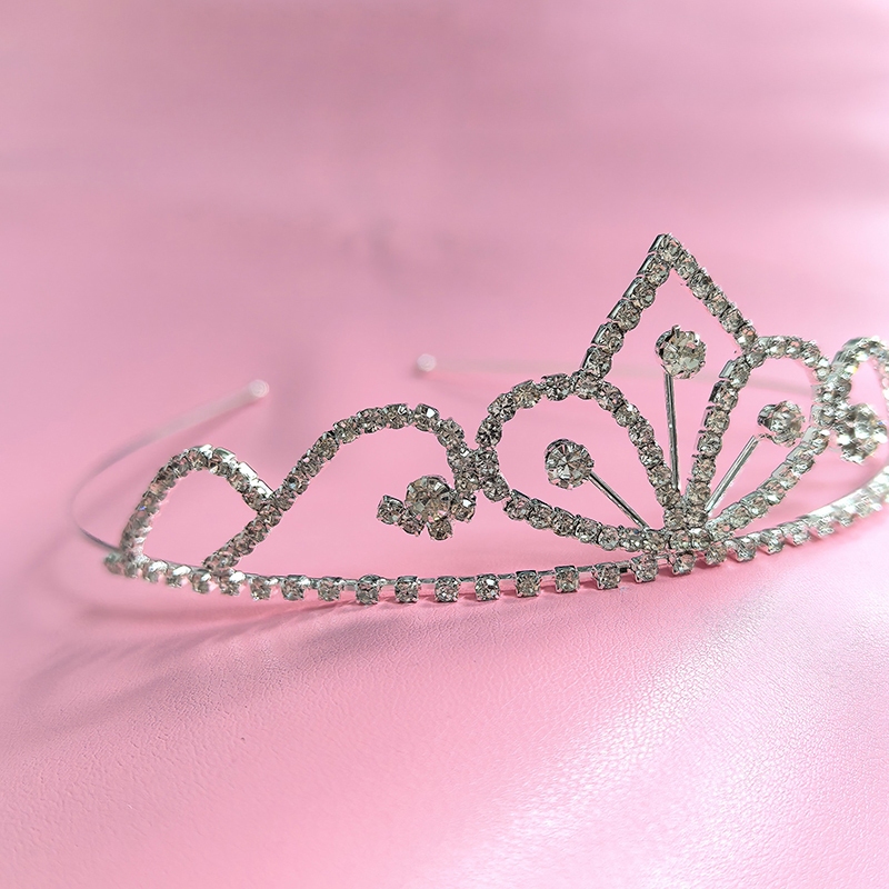 Wedding Shop - シルバーカラーのラインストーンブライダルクラウン高級クリスタルティアラ結婚式女王プリンセスヘッドピースパーティー誕生日パーティーヘアアクセサリー