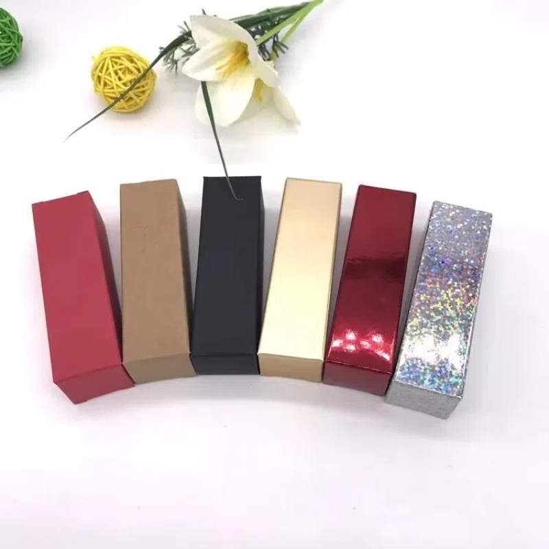 Wedding Package Gold - 100 個 2.5*2.5*8.5 センチメートルゴールドブラックレーザー DIY 口紅香水エッセンシャルオイルボトル包装箱バルブチューブパッケージクラフト紙箱