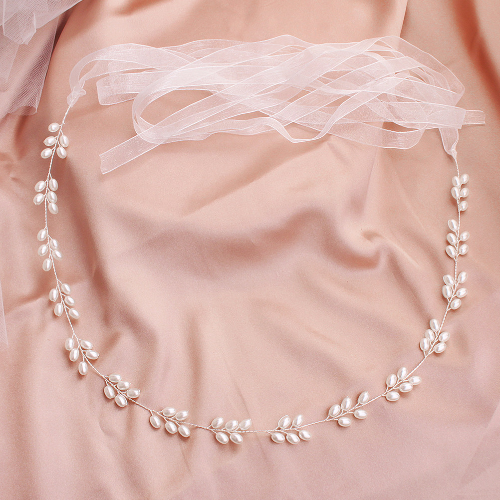 Bridal Sash Ribbon - パールウェディングドレスベルト リボン 花嫁 ブライダルウエストバンド エレガントなサッシュ ブライズメイドパーティー