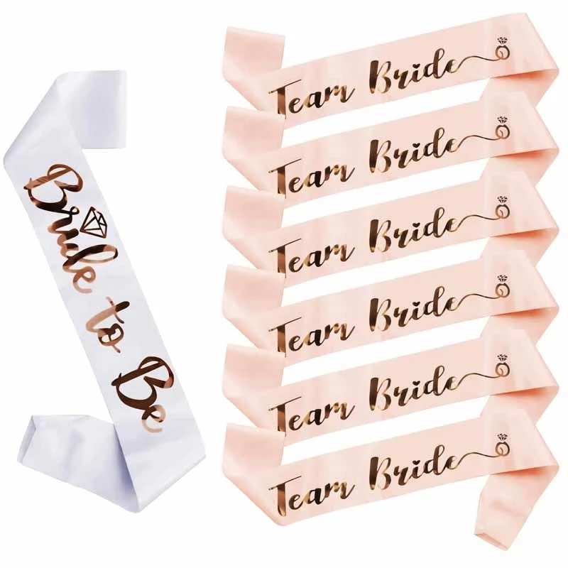 Bride Tribe Sash - 1セット花嫁はチーム花嫁カバーチェアスパンデックスのための結婚式婚約ブライダルシャワーの装飾独身パーティー編ナイト用品