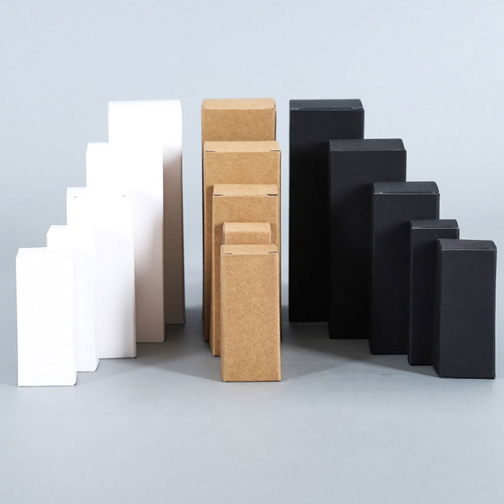 Wedding Favor Box - ホワイト段ボールクラフト紙箱、結婚披露宴の好意、クラフトギフトボックス、ジュエリーボックス、黒、空白、手作り石鹸、100個