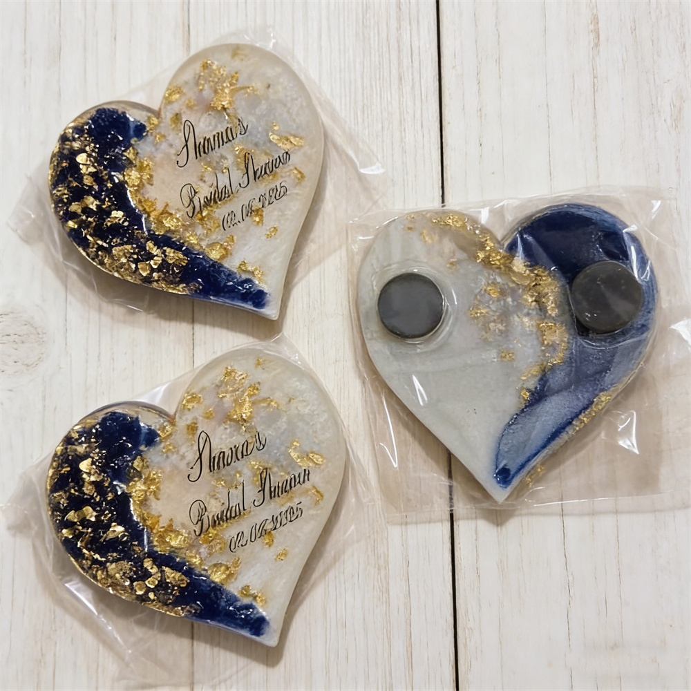 ハート型マグネット結婚式の記念品：グリーン＆ゴールドの記念品 - Wedding Package Gold のレビューと価格
