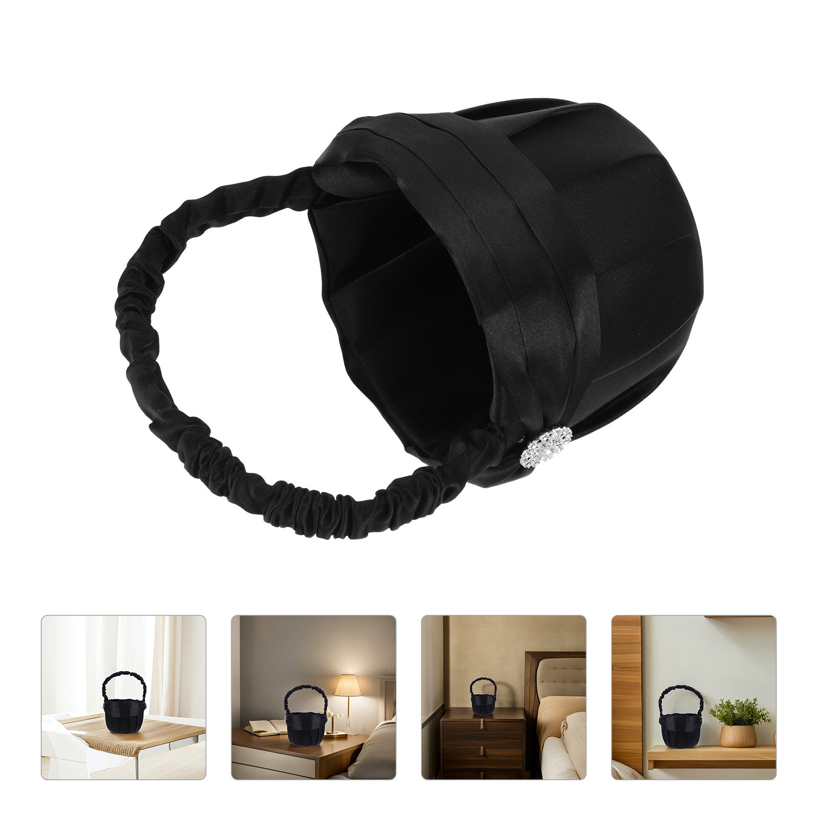 モダンな黒いラインストーンのウェディングフラワーバスケット、 - Wedding Ceremony Supply のレビューと価格