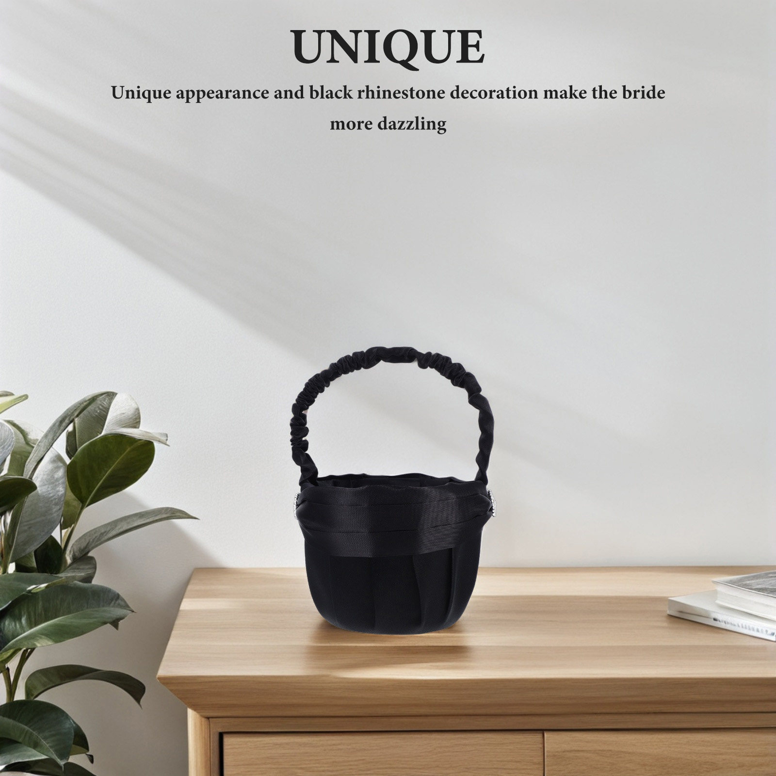 モダンな黒いラインストーンのウェディングフラワーバスケット、 - Wedding Ceremony Supply のレビューと価格