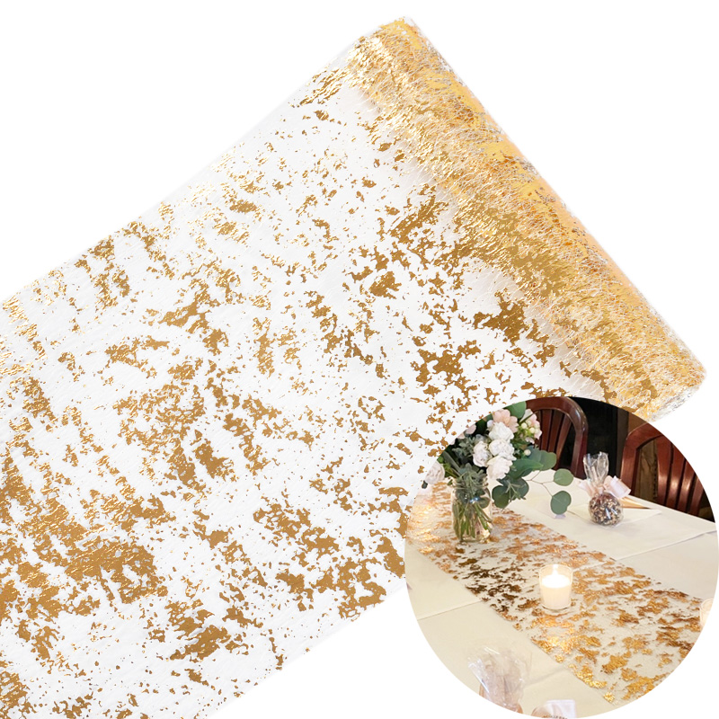 ピンクゴールドの結婚式のテーブルランナー,メタリックメッシュ - Table Runner Sequin のレビューと価格