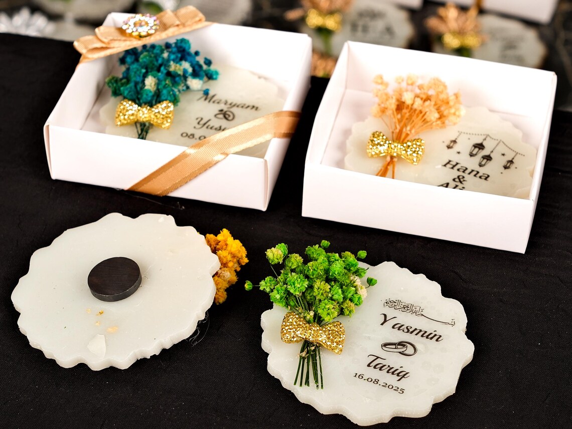 パーソナライズされた結婚式のマグネットギフト：ゴールドエポキ - Wedding Package Gold のレビューと価格