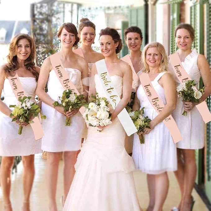 25個/セットのローズゴールデンサッシュベルト、白いサテン「 - Bride Tribe Sash のレビューと価格
