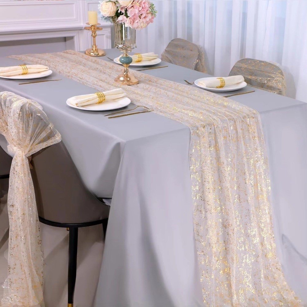 ゴールドスパンコールグリッターホットスタンプテーブルフラッグ - Table Runner Sequin のレビューと価格