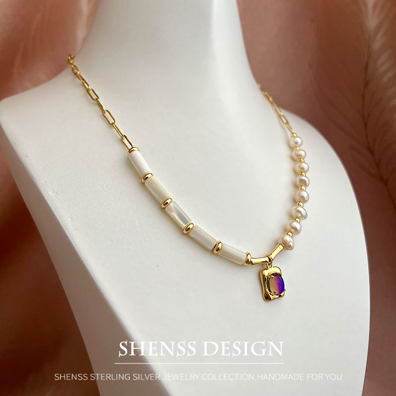 ナチュラルパールシェルネックレス、ペンダントアクセサリー、1 - Wedding Package Gold のレビューと価格