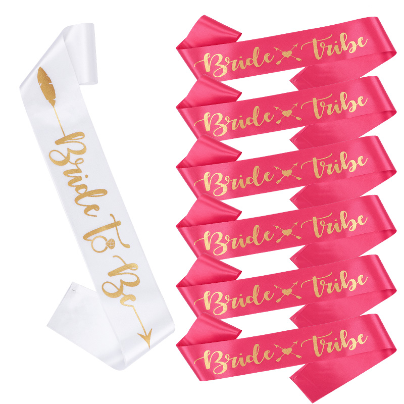 花嫁部族ブライドメイドサッシュセット ブライダルシャワーの装 - Bride Tribe Sash のレビューと価格