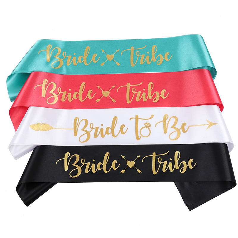 花嫁部族ブライドメイドサッシュセット ブライダルシャワーの装 - Bride Tribe Sash のレビューと価格