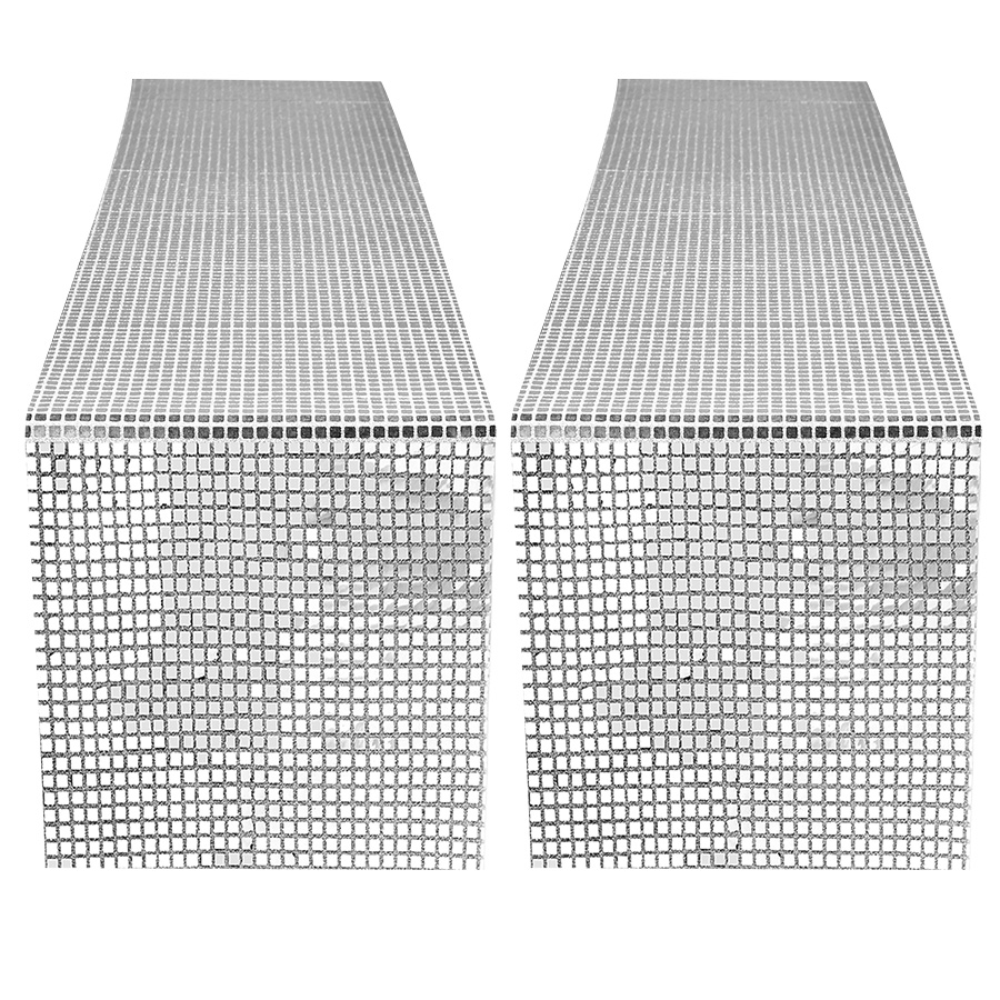 ミラーシルバースパンコールテーブルランナー 70年代 80年 - Table Runner Sequin のレビューと価格