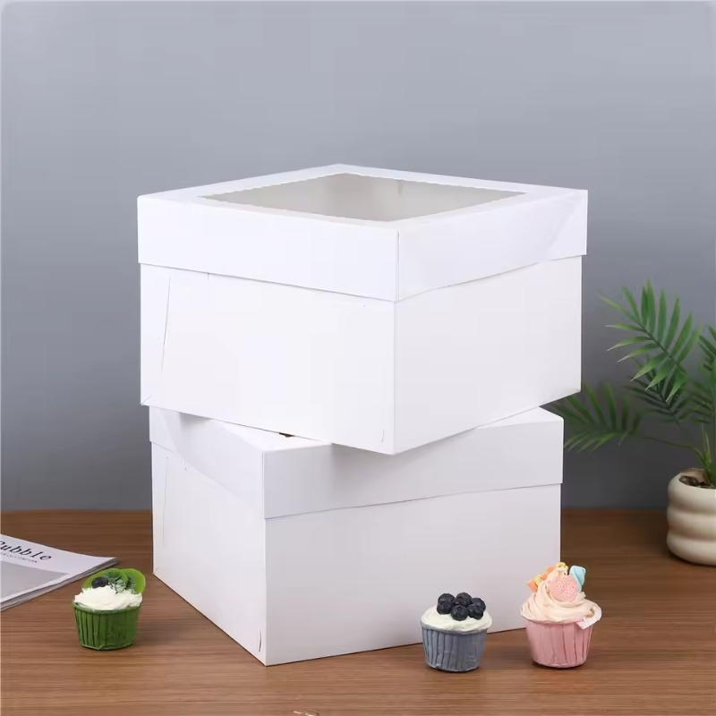 yes2/4/6 個使い捨て白いケーキボックス窓付き結婚式誕 - Wedding Cake Supply のレビューと価格