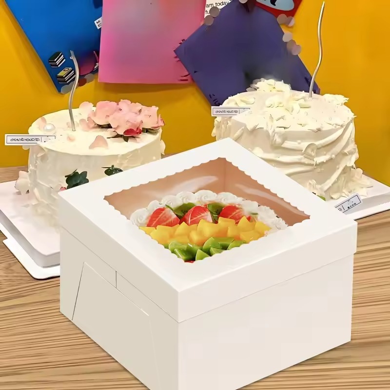 yes2/4/6 個使い捨て白いケーキボックス窓付き結婚式誕 - Wedding Cake Supply のレビューと価格