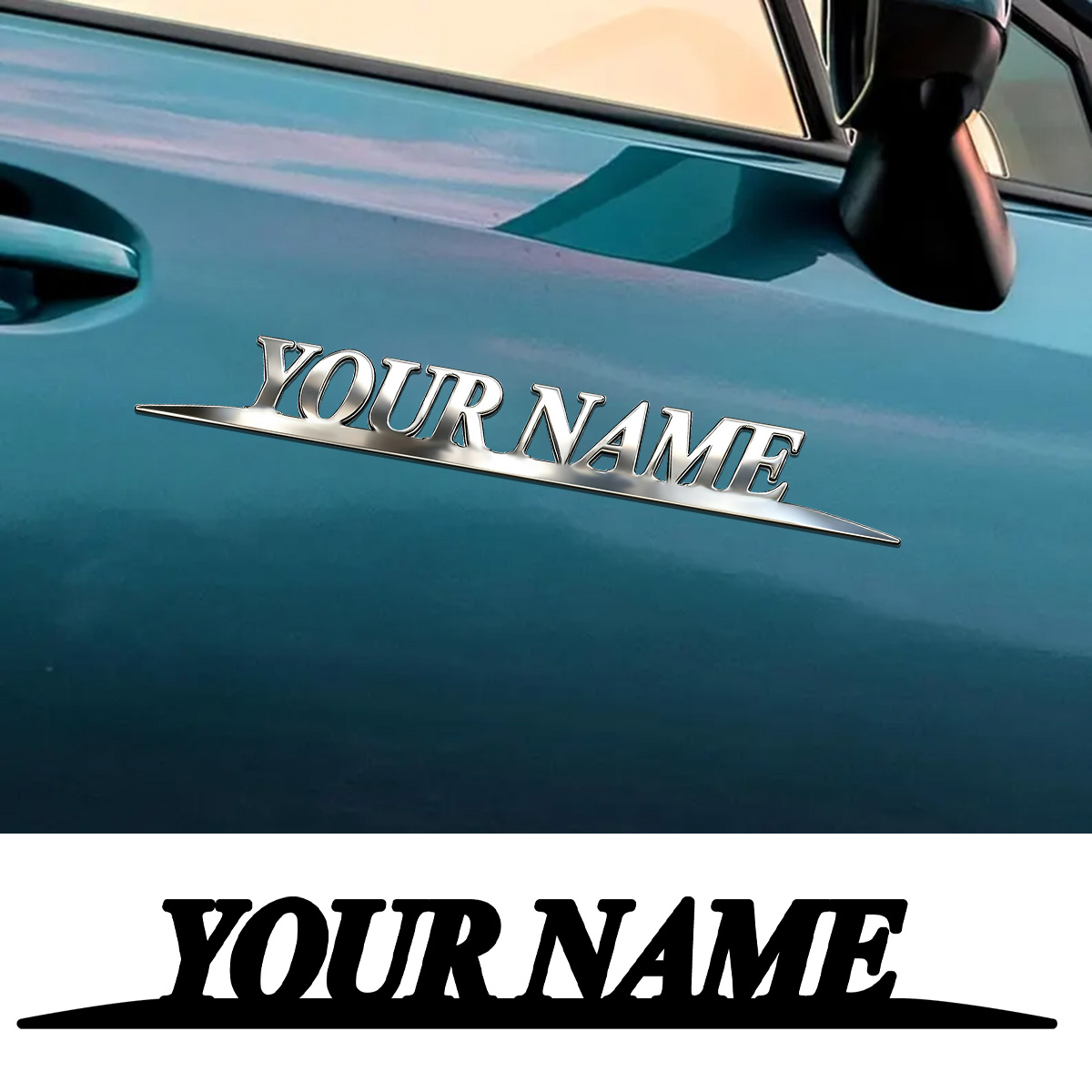 メタル製のおしゃれな「YOUR NAME」ステッカー、カスタ - Wedding Shop のレビューと価格