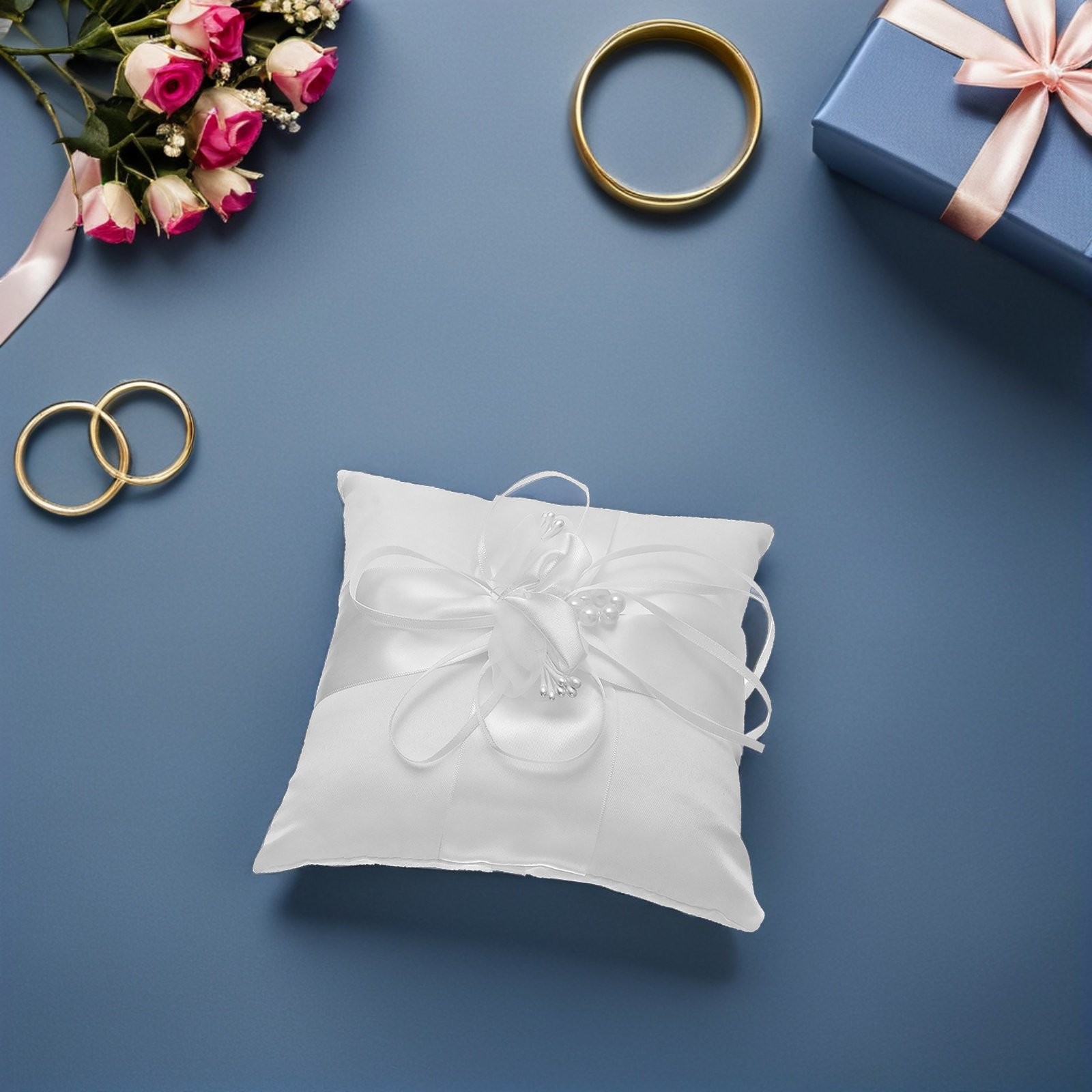 エレガントなパールフラワーのウェディングリングピロークッショ - Ring Bearer Pillow のレビューと価格