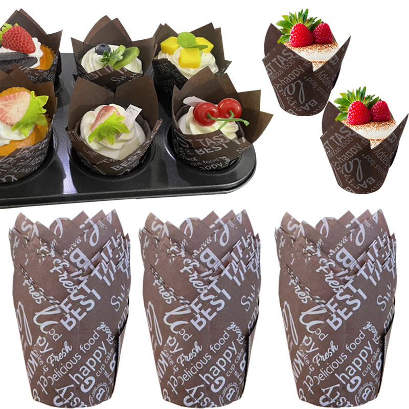 50個/100個 コーヒーをテーマにしたチューリップケーキ紙 - Wedding Cake Supply のレビューと価格