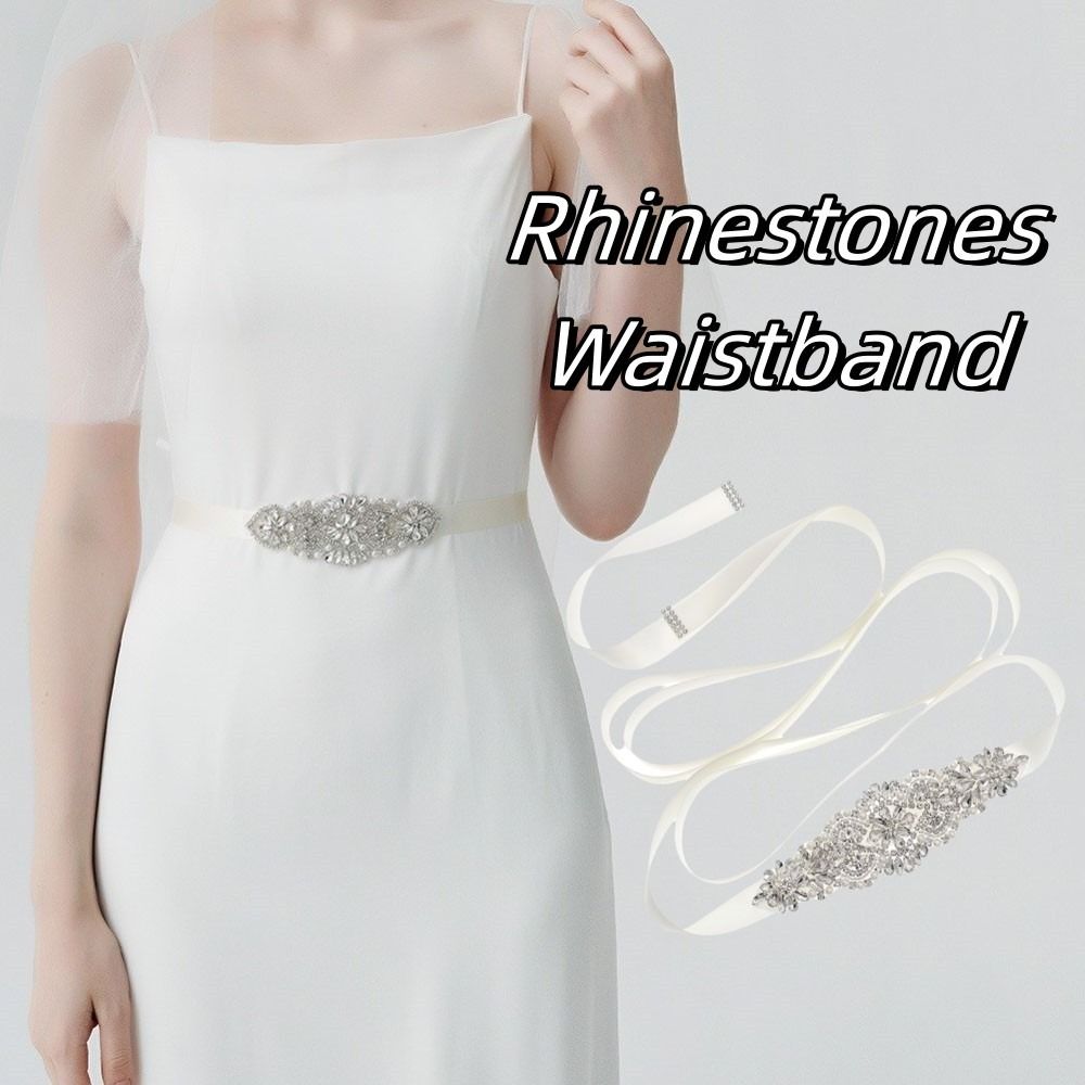 ファッションリボンブライダルベルトロング韓国スタイルウェディ - Bridal Sash Ribbon のレビューと価格