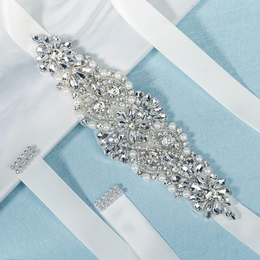 ファッションリボンブライダルベルトロング韓国スタイルウェディ - Bridal Sash Ribbon のレビューと価格