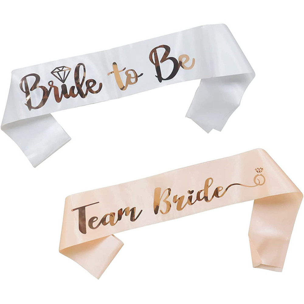 1セット ローズゴールド チーム花嫁 サテンサッシュ 独身最 - Bride Tribe Sash のレビューと価格