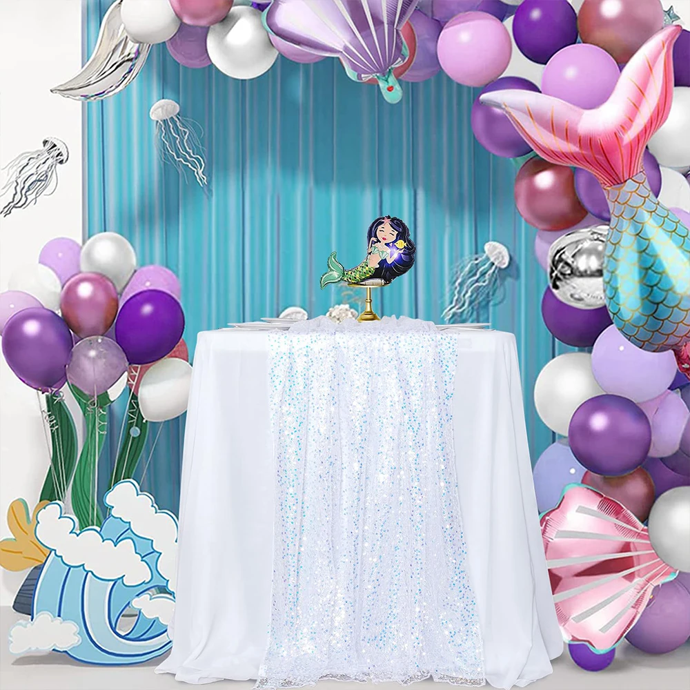 1 パックスパンコールテーブルランナースパークリング虹色パー - Table Runner Sequin のレビューと価格