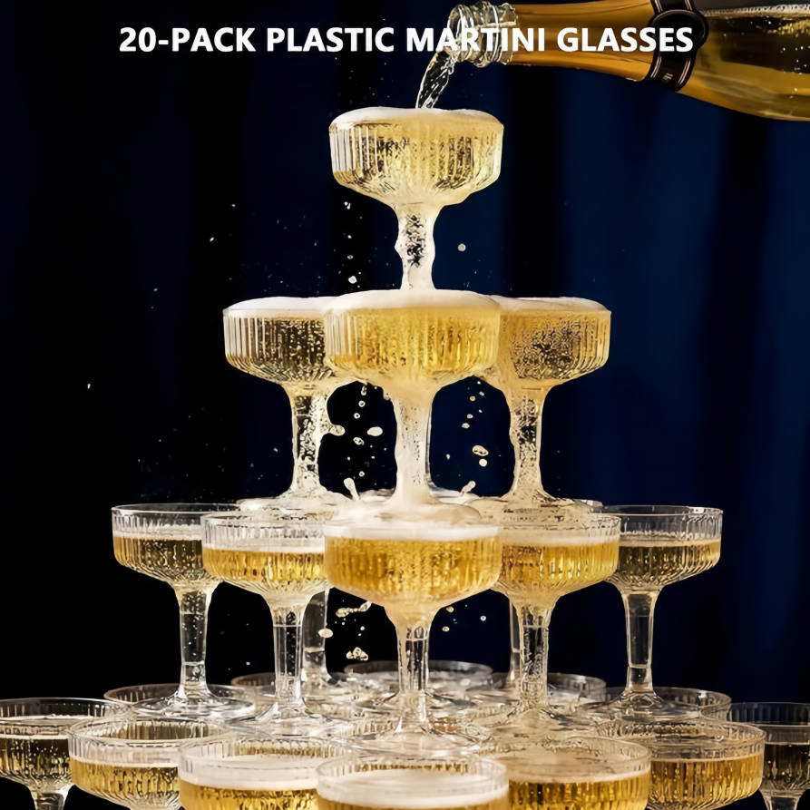 4～6段のプラスチック製シャンパンタワー、7オンスの透明アク - Champagne Tower Set のレビューと価格