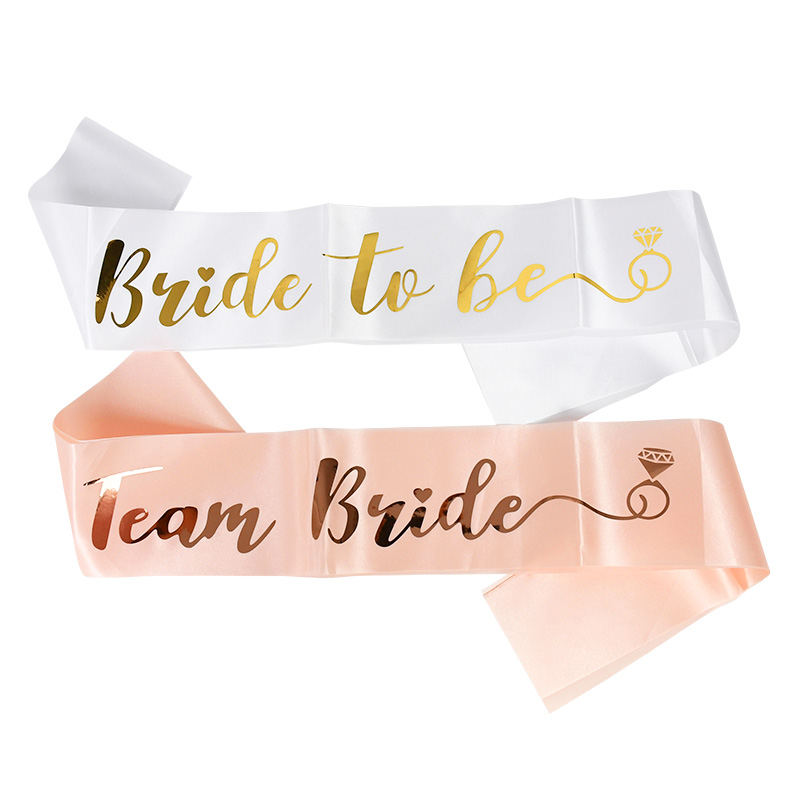 1セット花嫁はチーム花嫁カバーチェアスパンデックスのための結 - Bride Tribe Sash のレビューと価格
