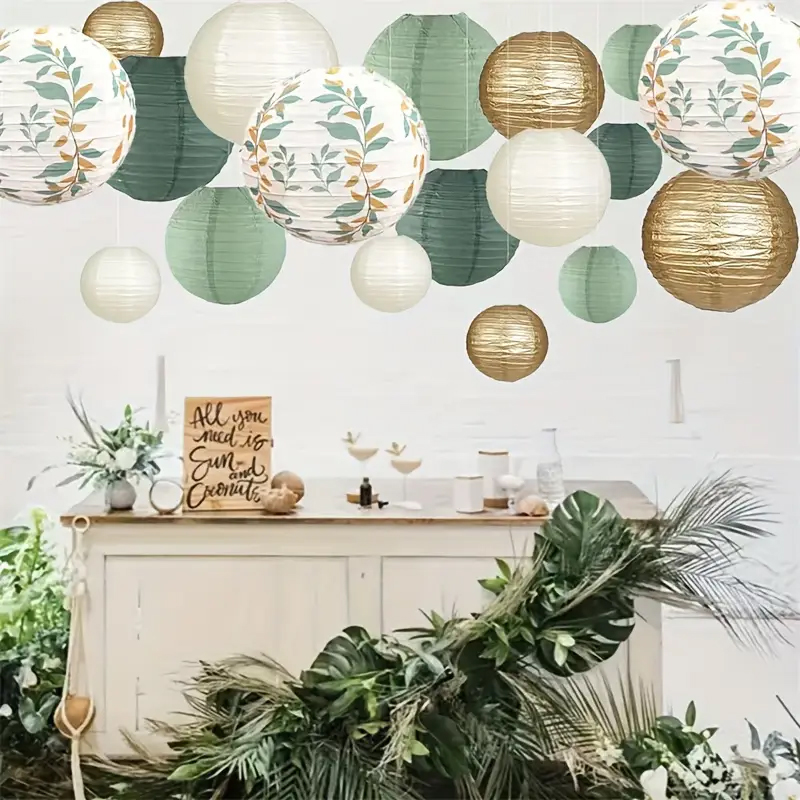 18ピース グリーンシリーズ セージゴールド ブランチ 人工 - Wedding Ceremony Supply のレビューと価格