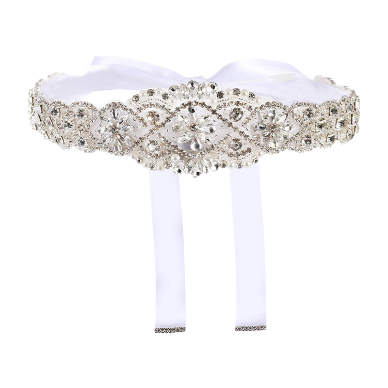 ラインストーン付きウェディングドレスベルト,ラグジュアリーク - Bridal Sash Ribbon のレビューと価格