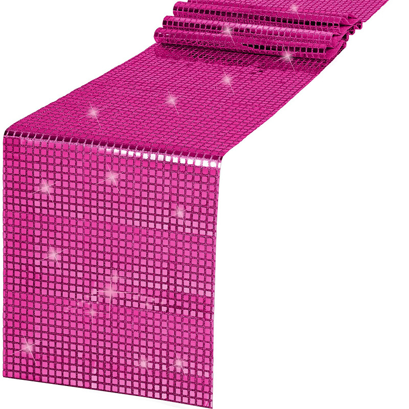 光沢のあるミラーゴールド/シルバー箔メタリックテーブルクロス - Table Runner Sequin のレビューと価格