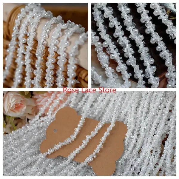 3ヤードパールレーストリム、パールリボン、パールビーズレース - Bridal Sash Ribbon のレビューと価格