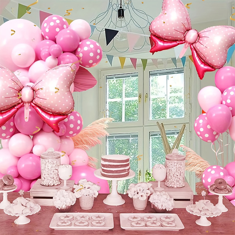 99個入り ピンクのリボン付きミニー箔風船ガーランドアーチキ - Wedding Day Supply Kit のレビューと価格