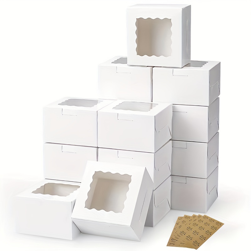 10 個クラフト紙ケーキキャンディボックスオープンウィンドウ - Wedding Cake Supply のレビューと価格
