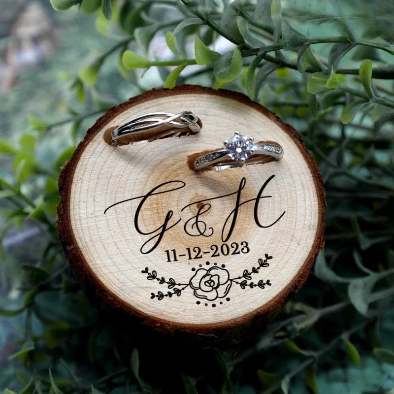 1 個無料カスタムツリー木の切り株リングベアラーボックス結婚 - Ring Bearer Pillow のレビューと価格