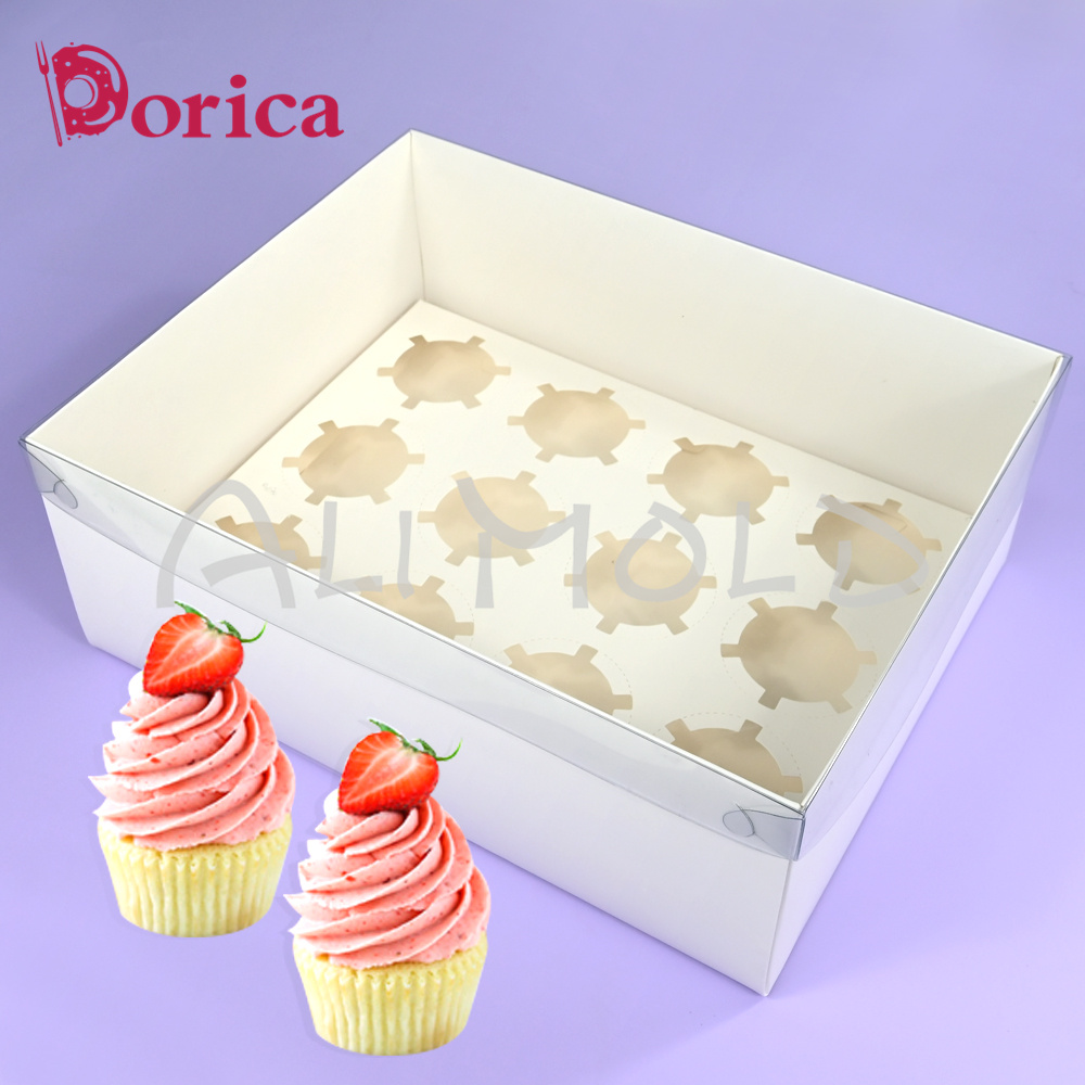 ふた付きカップケーキケーキボックス、おやつ、デザート、ペスト - Wedding Cake Supply のレビューと価格