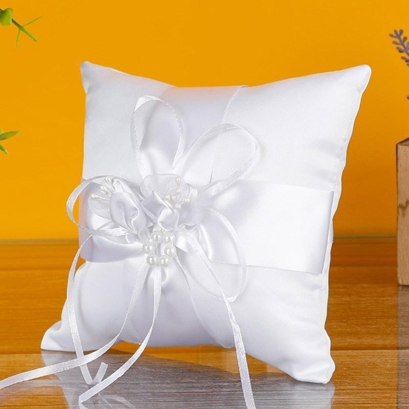 P9FEウェディングパールリングウェディングパーティーとお祝 - Ring Bearer Pillow のレビューと価格