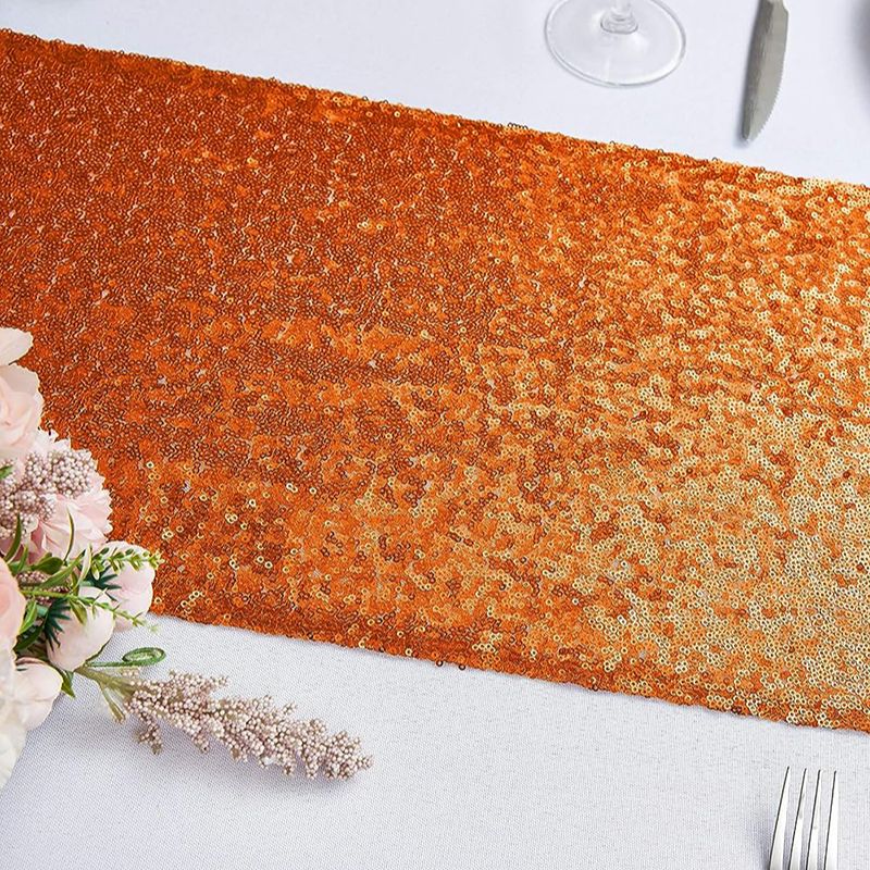 テーブルランナーのオレンジ色のスパンコール,結婚式の装飾,ベ - Table Runner Sequin のレビューと価格