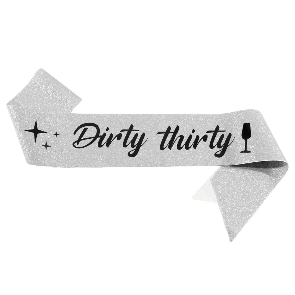 Dirty Thirty サッシュ グリッターサテン Dir - Bride Tribe Sash のレビューと価格