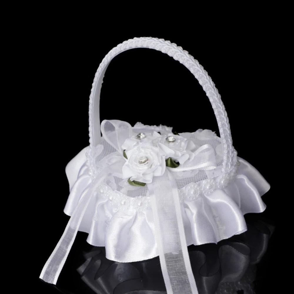 白いレースのハート型リングボックス、蝶結びサテン素材のリング - Ring Bearer Pillow のレビューと価格